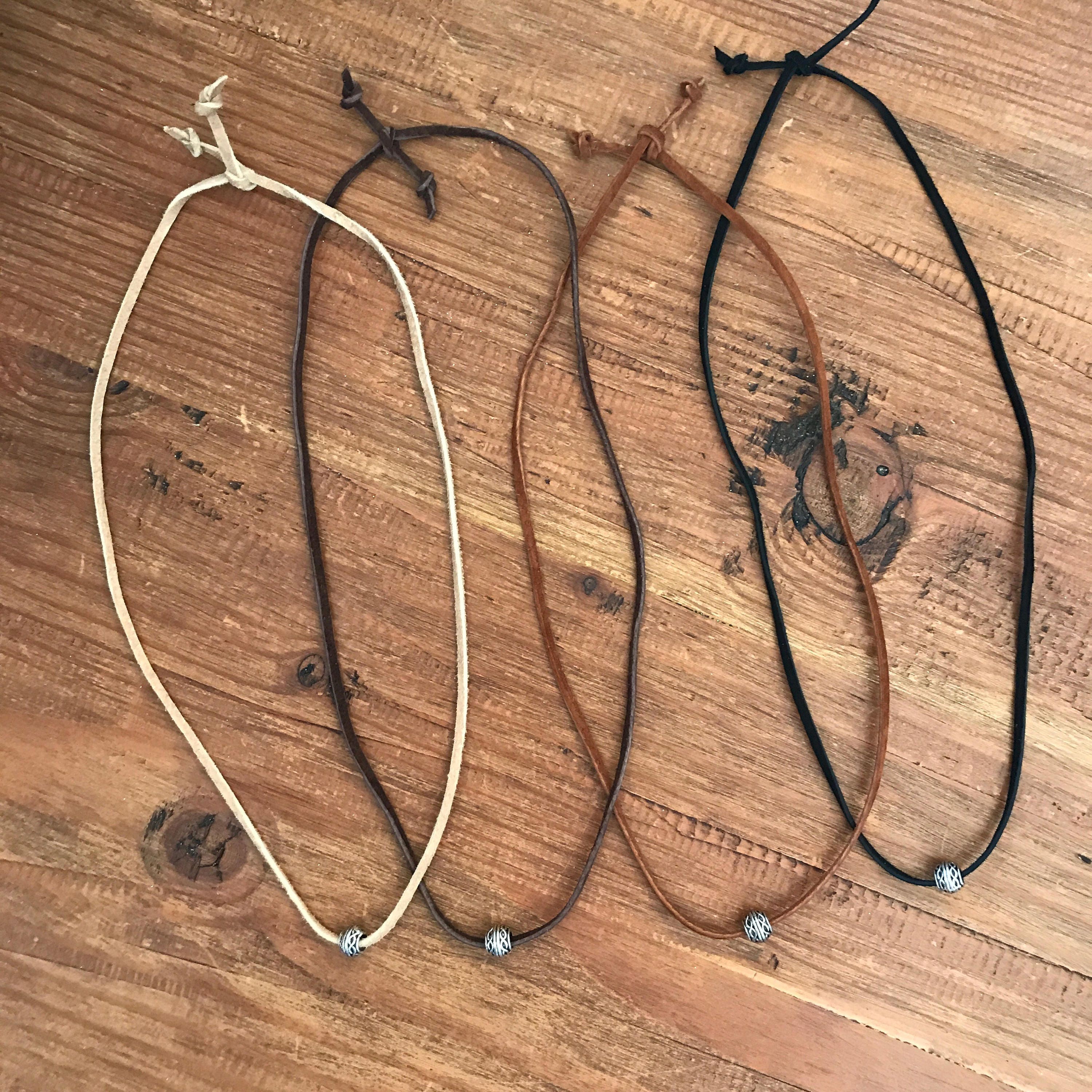 Leather Necklace Mens Leather Jewelry Vegan Suede Choker Wrap Bracelet