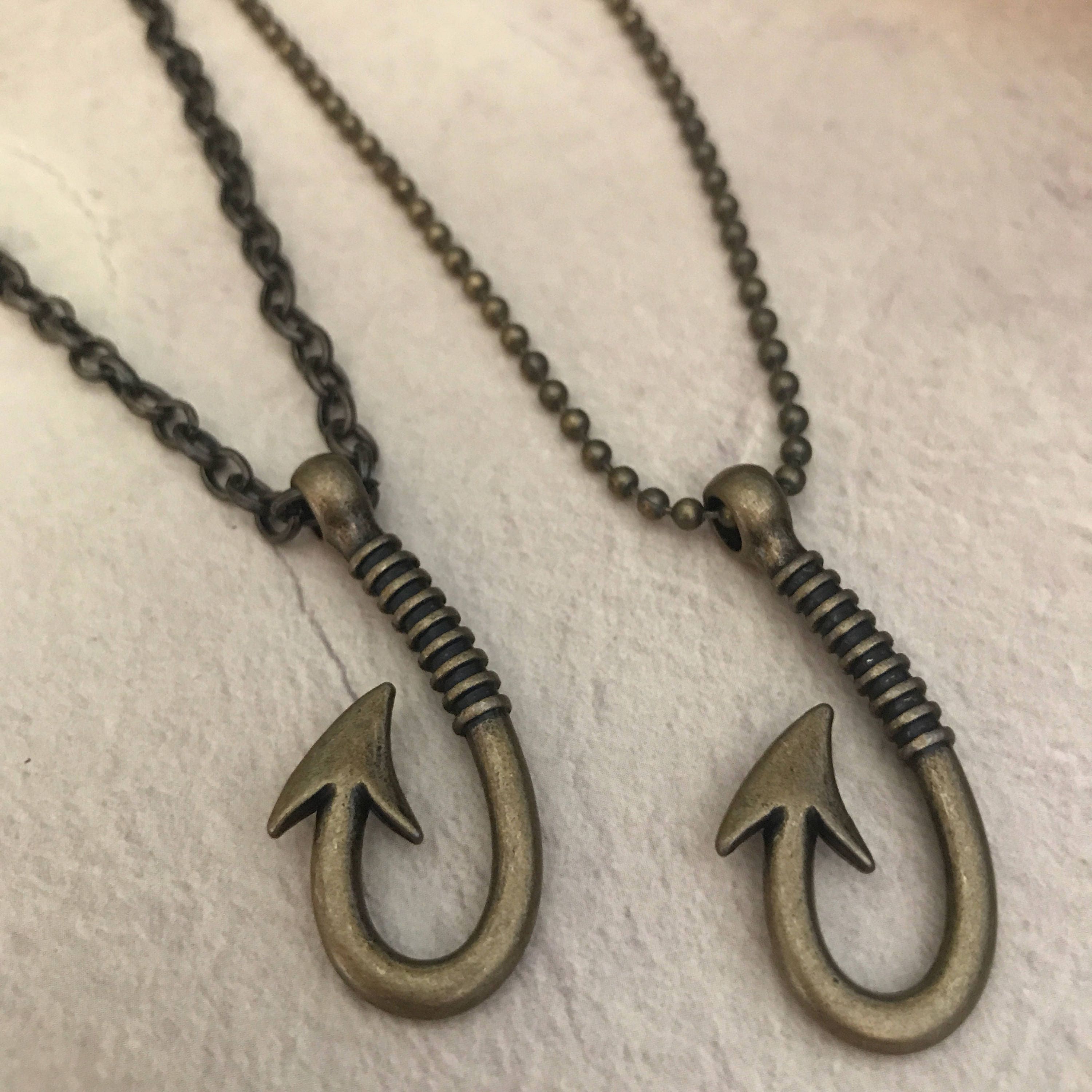 Hook necklace for men, men's necklace with silver hook pendant, stainless  steel chain, fisherman, fish hook, men's necklace, nautical, groomsmen gift  – Shani & Adi Jewelry