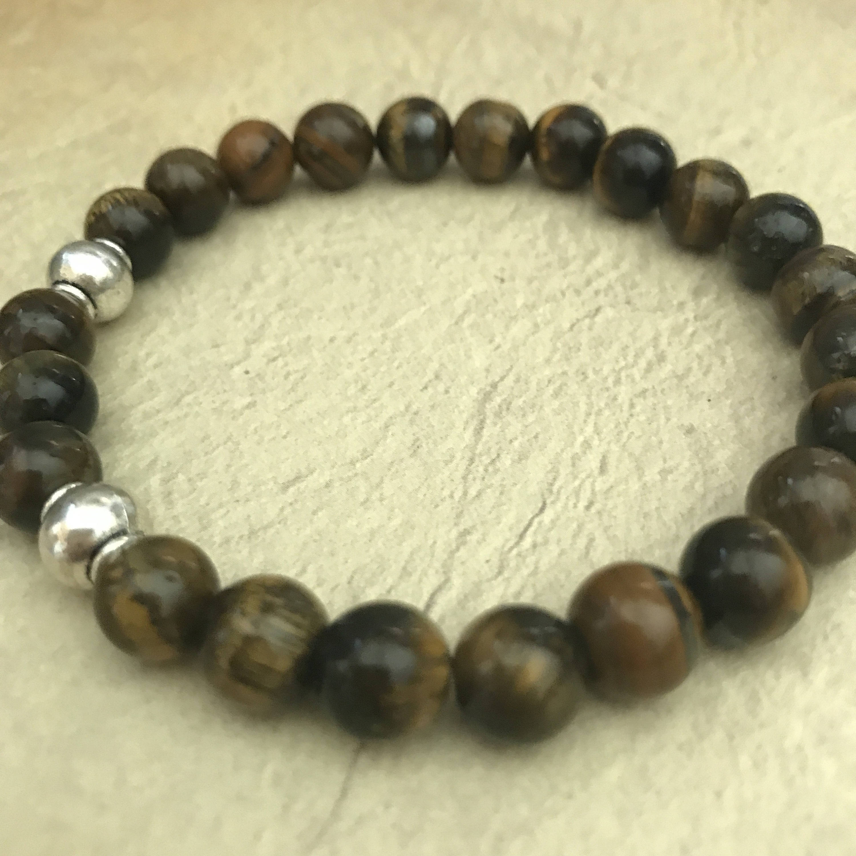 Tiger Eye Bracelet Travel Gift Beaded Bracelet Boyfriend Husband