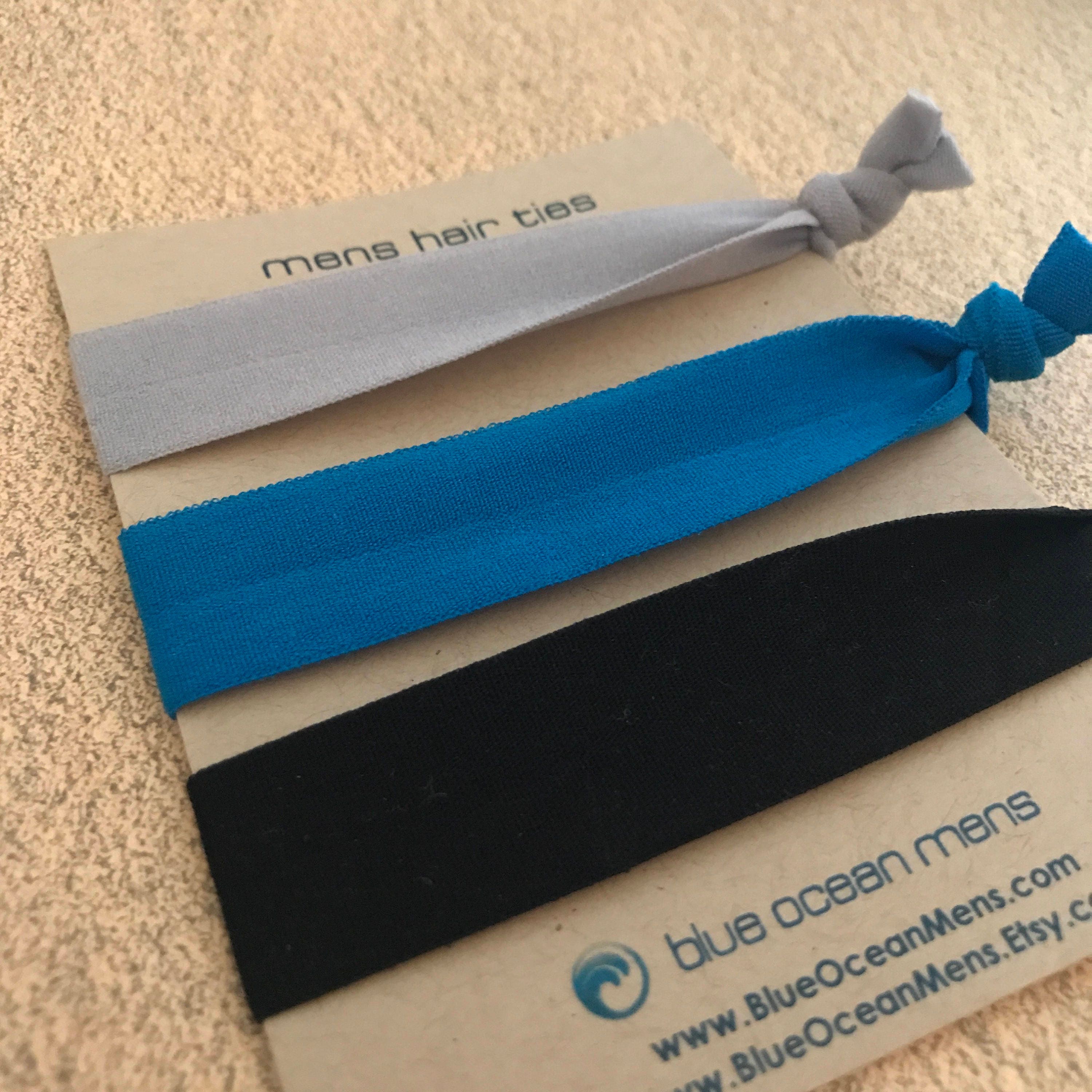 Mens Hair Ties Black Red Grey Hair Ties Ponytail Holder Hair Elastics