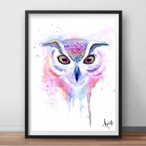 Printing of this photograph :Rainbow owl / animal art / owl poster / wall poster / multicolored owl / wall art / wall decoration