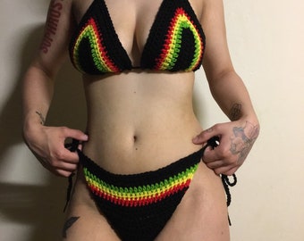 jamaican print bathing suit