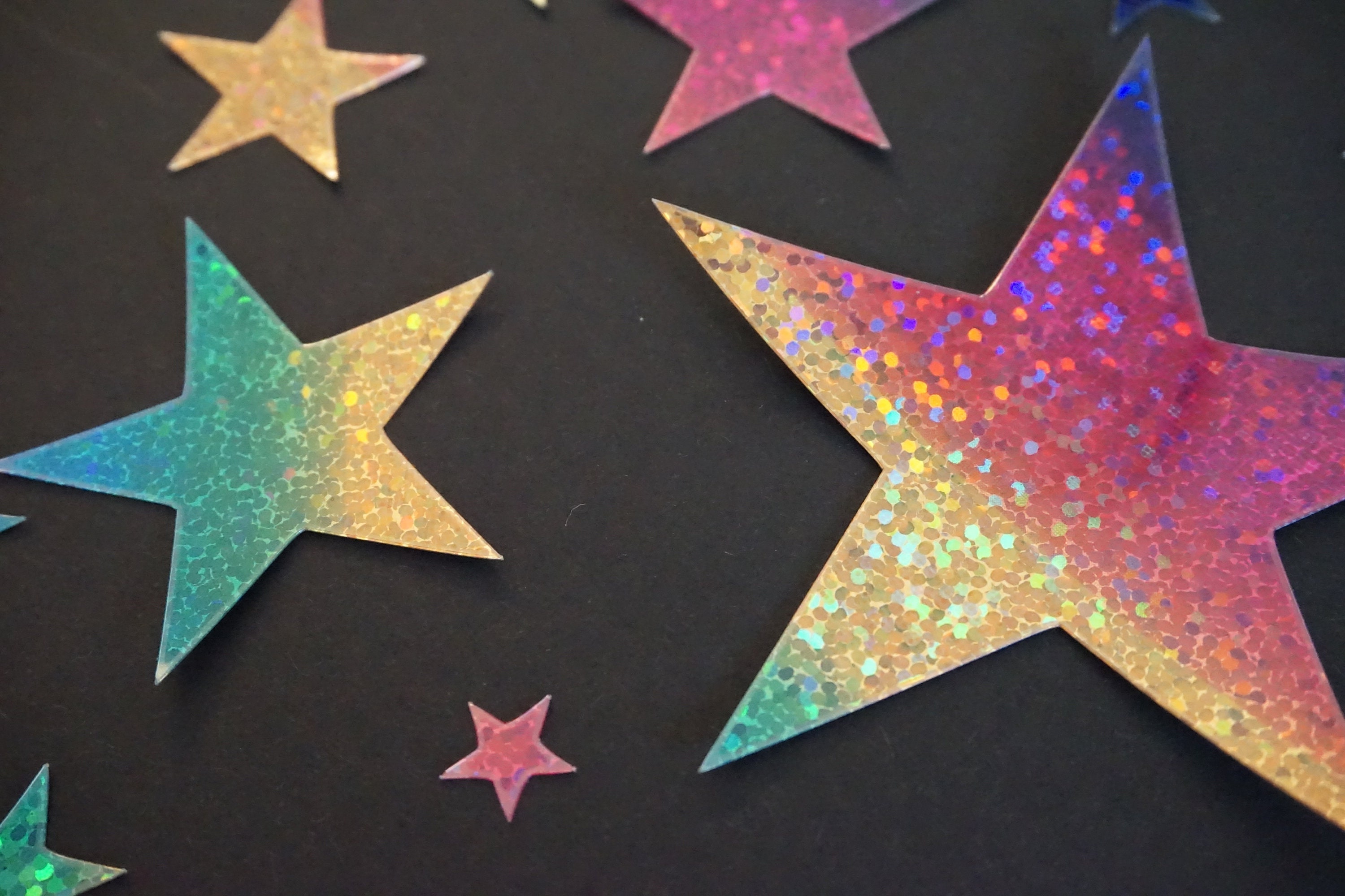 Juego De 2 Estrellas | 3.5 Pulgadas Y 7 Pulgadas | Estrella De Transferencia Hotfix Con Diamantes De Imitación Transparentes Para Planchar
