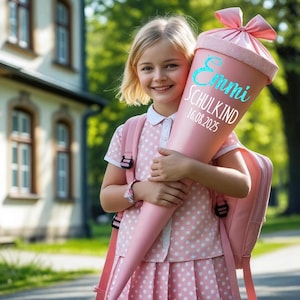 Bügelbild Beschriftung 16-18 cm für Schultüte Schulkind Name 2025 Hotfix Bügelbild Textilaufkleber Glitterfolie Glitzerfolie