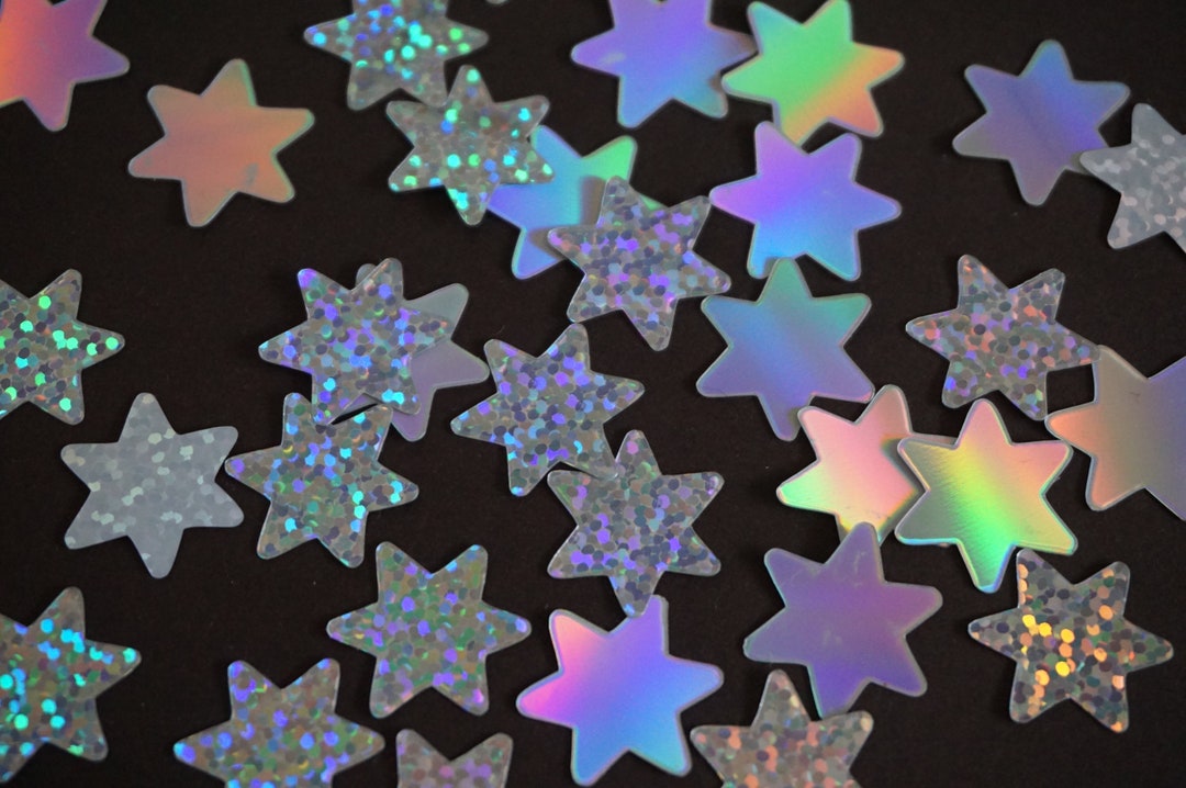 Estrellas imagen termoadhesiva 15, 30, 45 piezas pegatina holográfica