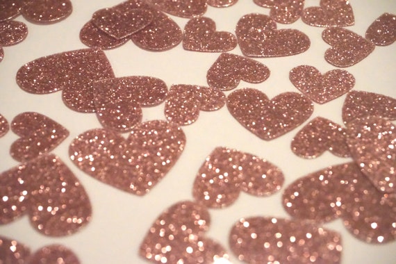 Bügelbild Herzen glitzer 30 Stück rose gold Hotfix  Flexfolie Pearl Glitter 