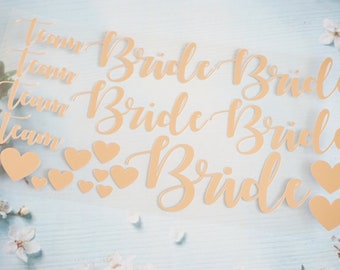 Bügelbild Personalisierung Braut Bride verschiedene Folien mehr als 30 Farben