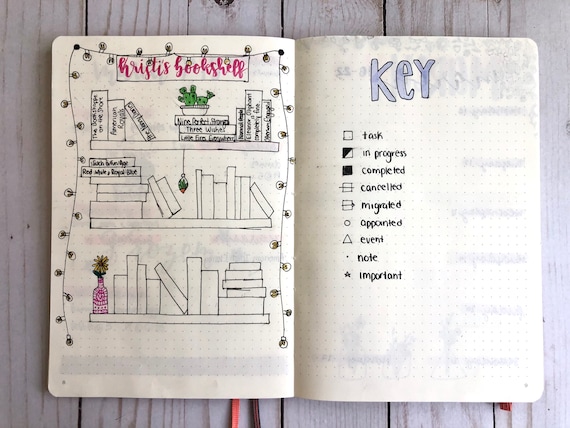 Custom Bullet Journal Pre-made Bullet Journal Hand Drawn Bujo