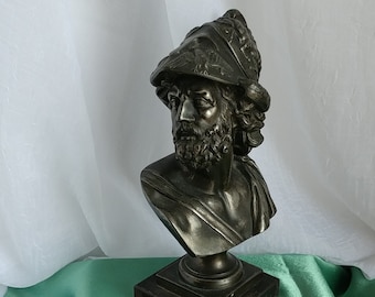 Antique Bronze Bust French Grand Tour Bronze Sculpture Greek Hero General Ajax; Antique Bronze, French Grand Tour Circa mid 1800's to 1880