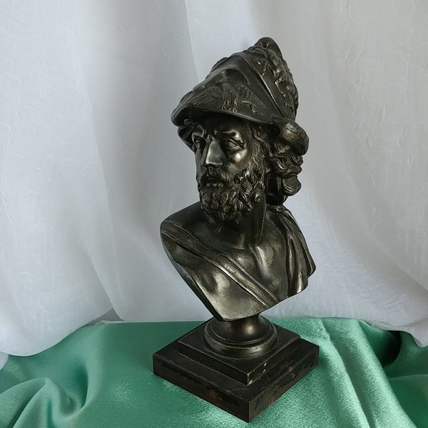 Antique Bronze Bust French Grand Tour Bronze Sculpture Greek Hero General Ajax; Antique Bronze, French Grand Tour Circa mid 1800's to 1880