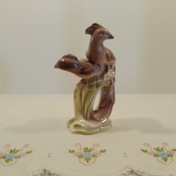 Vintage Roselane Pottery, California Pottery, Exotic Birds Figurine; Vintage Roselane Pottery, California Pottery, Exotic Birds Figurine