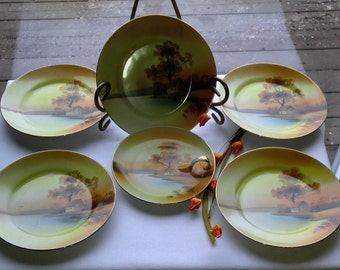 1920-1950 Antique/vintage Noritake House by the Lake Scenery