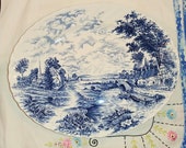 Bluebrook Pattern Large Serving Platter, by Ridgway, Staffordshire, England Vintage Serving Platter, Bluebrook Pattern, Blue Transferware