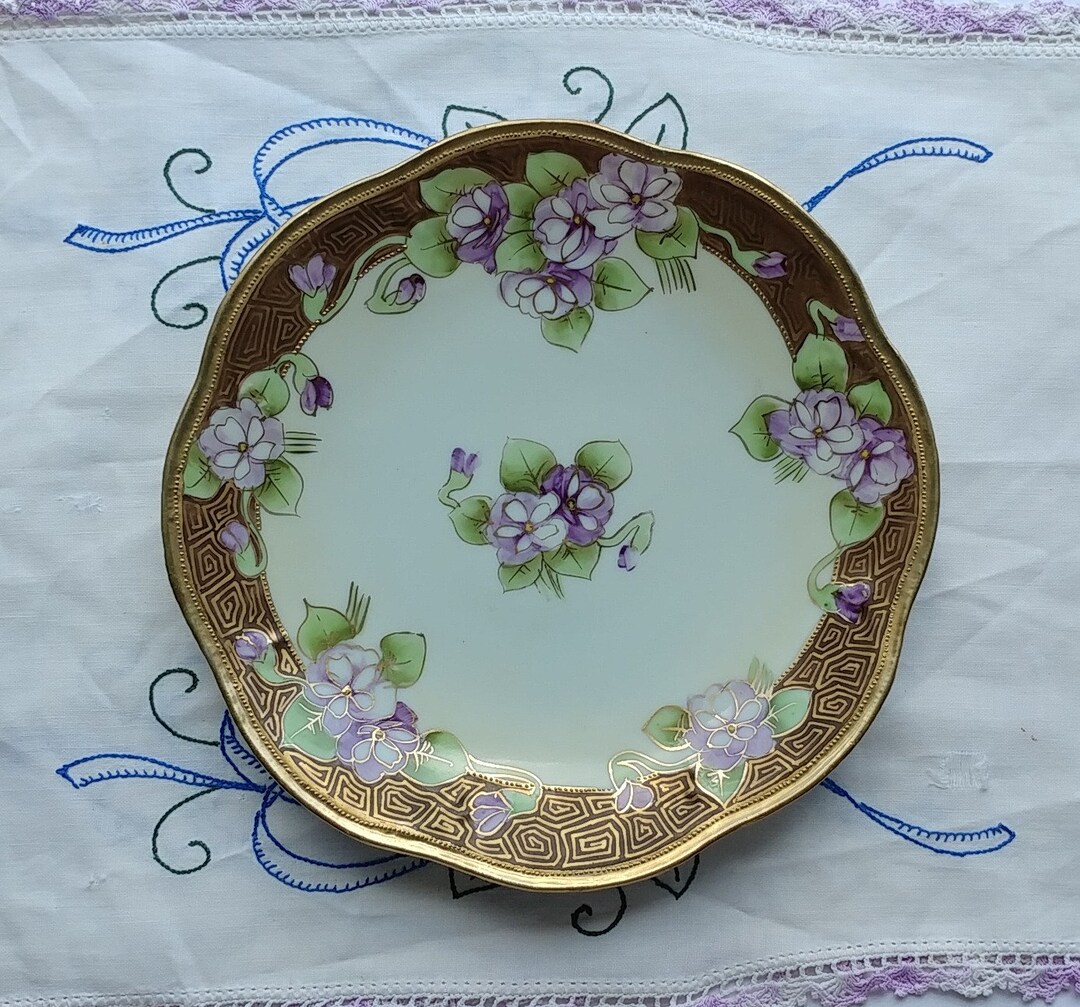 Beautiful Antique Morimura Nippon Handpainted Cabinet Plate, Serving ...