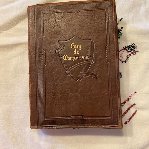 The Complete Short Stories of Guy de Maupassant; Antique Book, Leather Bound Book, Guy de Maupassant, French Naturalist Writer