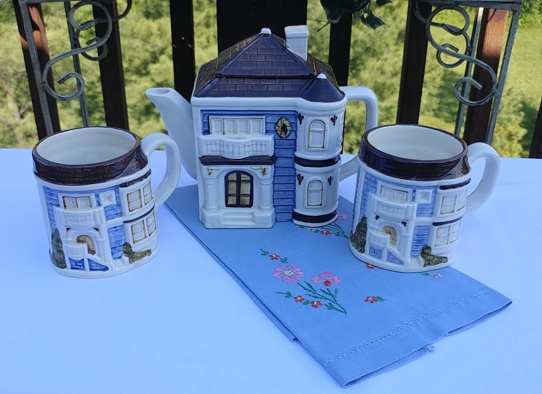 Otagiri Victorian House Tea Set Teapot with Two Matching Etsy