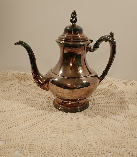 ONEIDA USA アンティーク Vintage Oneida Silver Silverplated Coffee Pot, Sea Crest Pattern