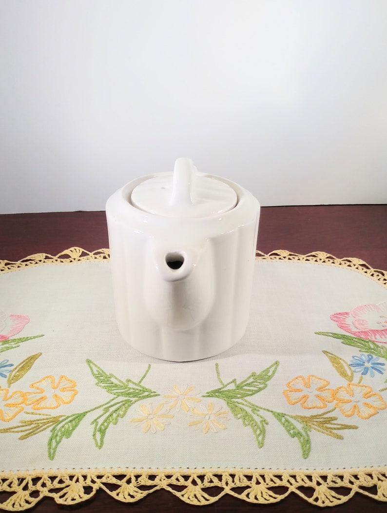 Hall China Company Personal Size Teapot White Glazed Vintage Etsy