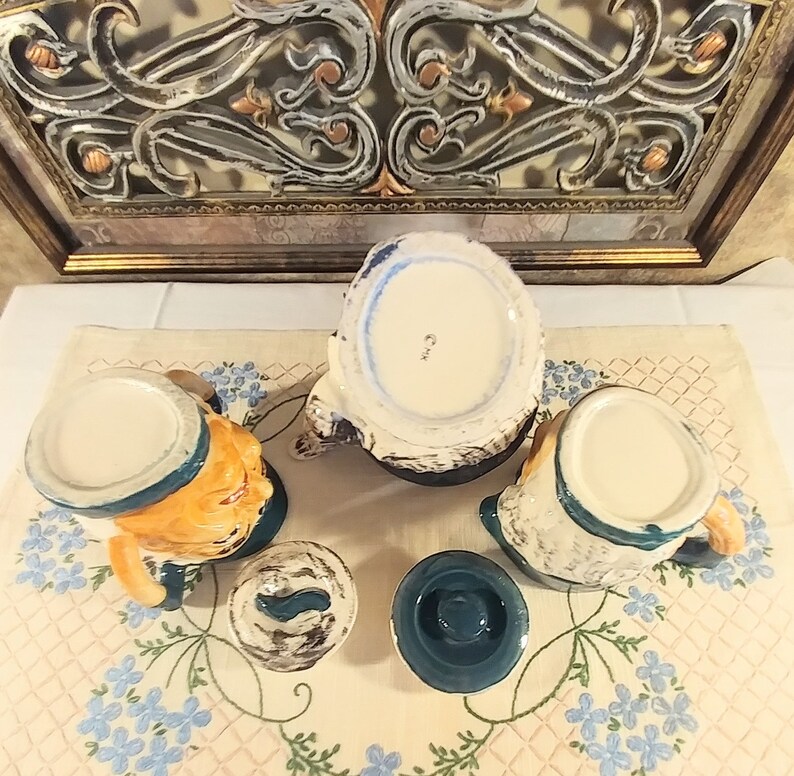 Vintage Grumpy Old Men Toby Tea Set - Complete Matching 3 Piece Tea Set ...