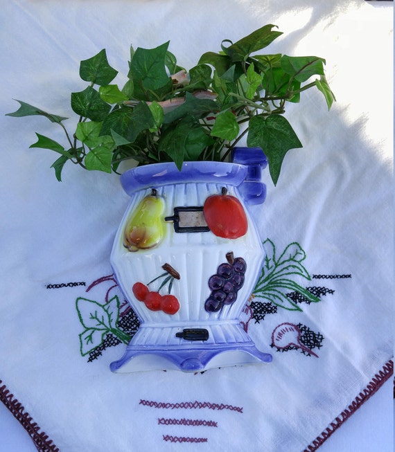 Vintage Pot Buik Kachel Met Fruit Motief Muur Zak Vintage Etsy