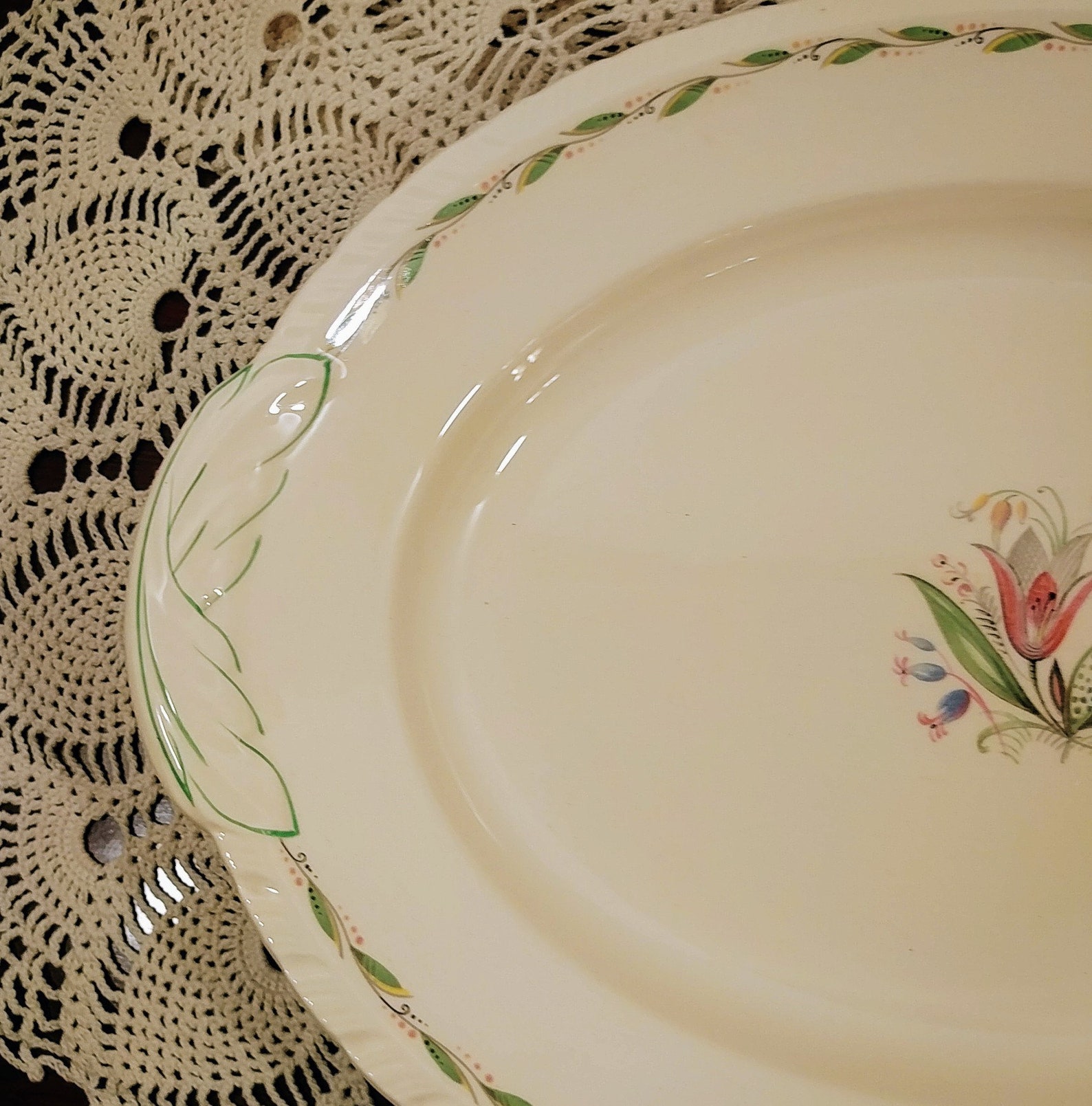 New Hall Pottery Romney Pattern Huge Serving Platter; Vintage New Hall ...