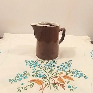 Teiera Vintage Hall China Company, formato personale, marrone cioccolato; Teiera Vintage, Hall China Company, formato personale, marrone cioccolato