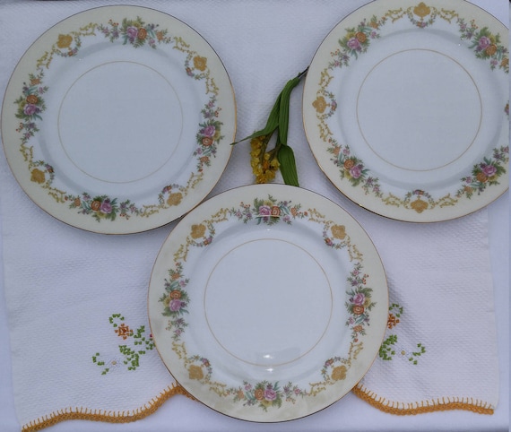 Noritake Imperial China Gold and Floral Side Plate, Dessert Plate