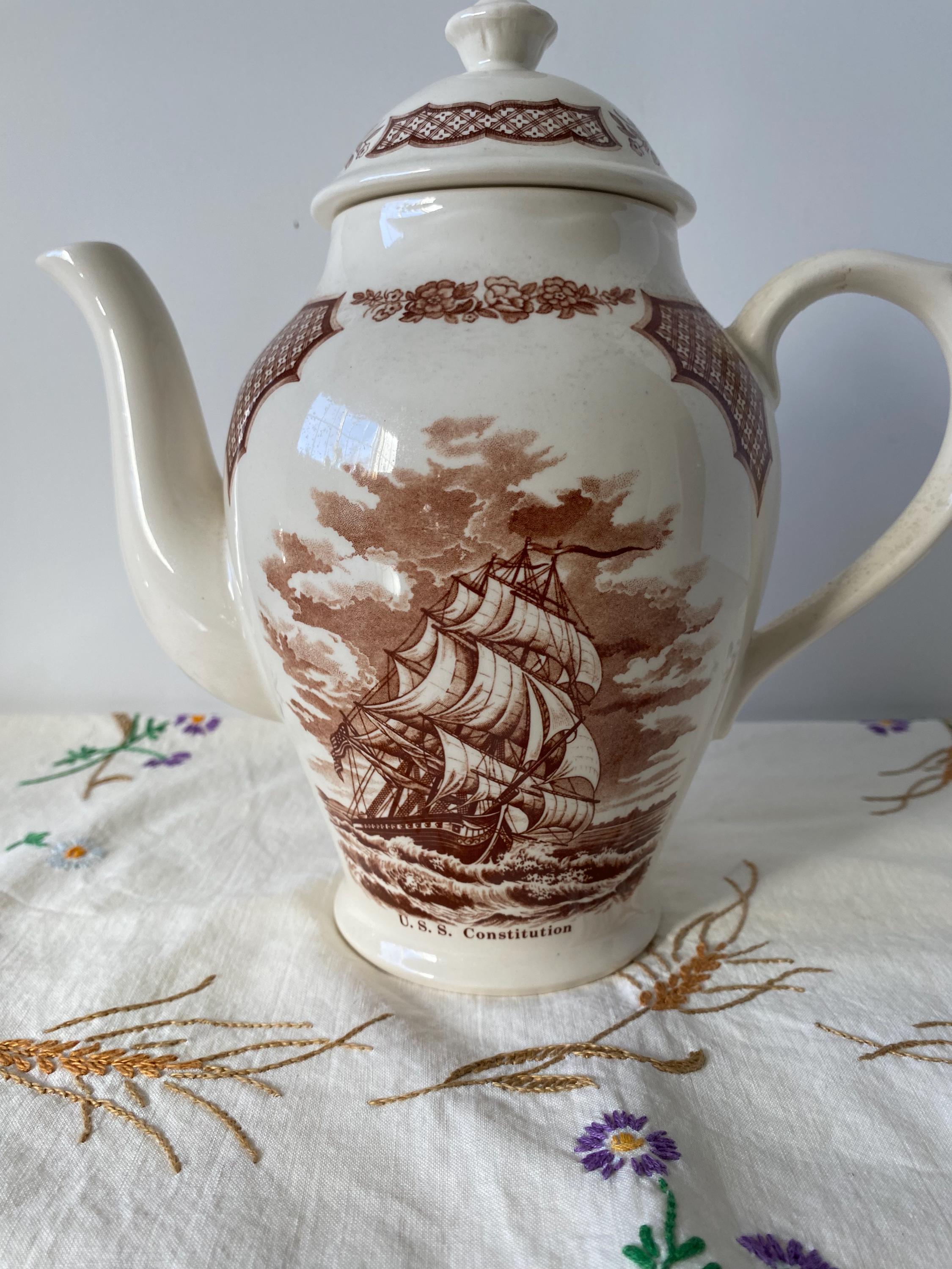 Alfred Meakin England Fair Winds Pattern Full Size Coffee Pot, USS