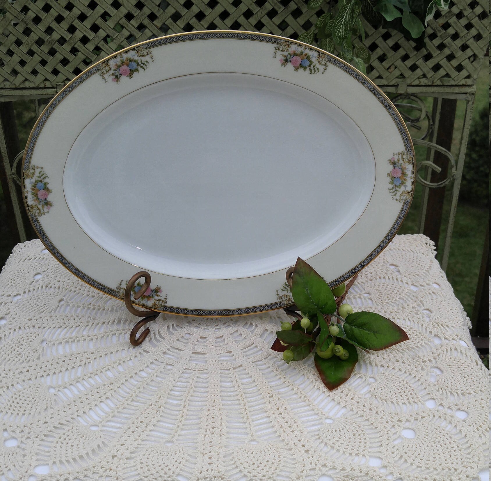 Antique Noritake Grasmere Oval Serving Platter, Antique Noritake, Grasmere Pattern, Serving Platter, Meat Platter, Dinnerware
