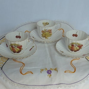 Wedgwood Royal Tuscan Harvest Pattern Cup and Saucer Set - 2 Sets Available; Vintage Wedgwood, Vintage Royal Tuscan, Cup and Saucer Set