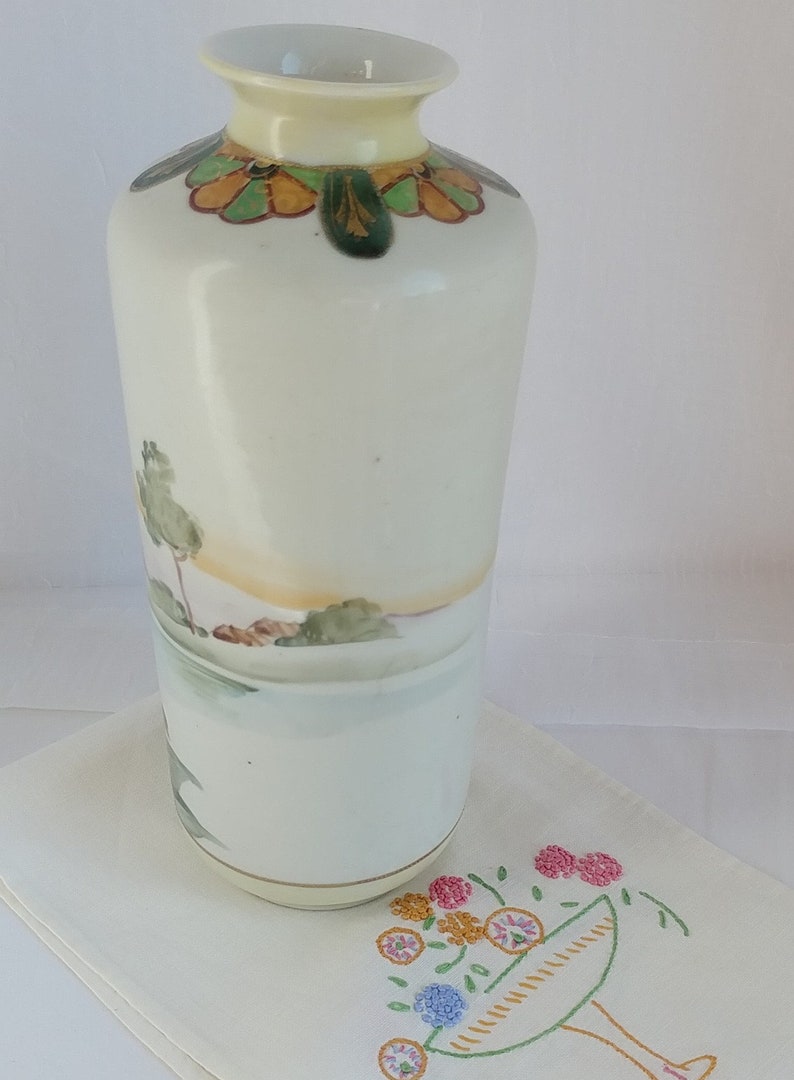 Gorgeous Hand Painted Gold Moriage Porcelain Vase; Vintage Vase ...