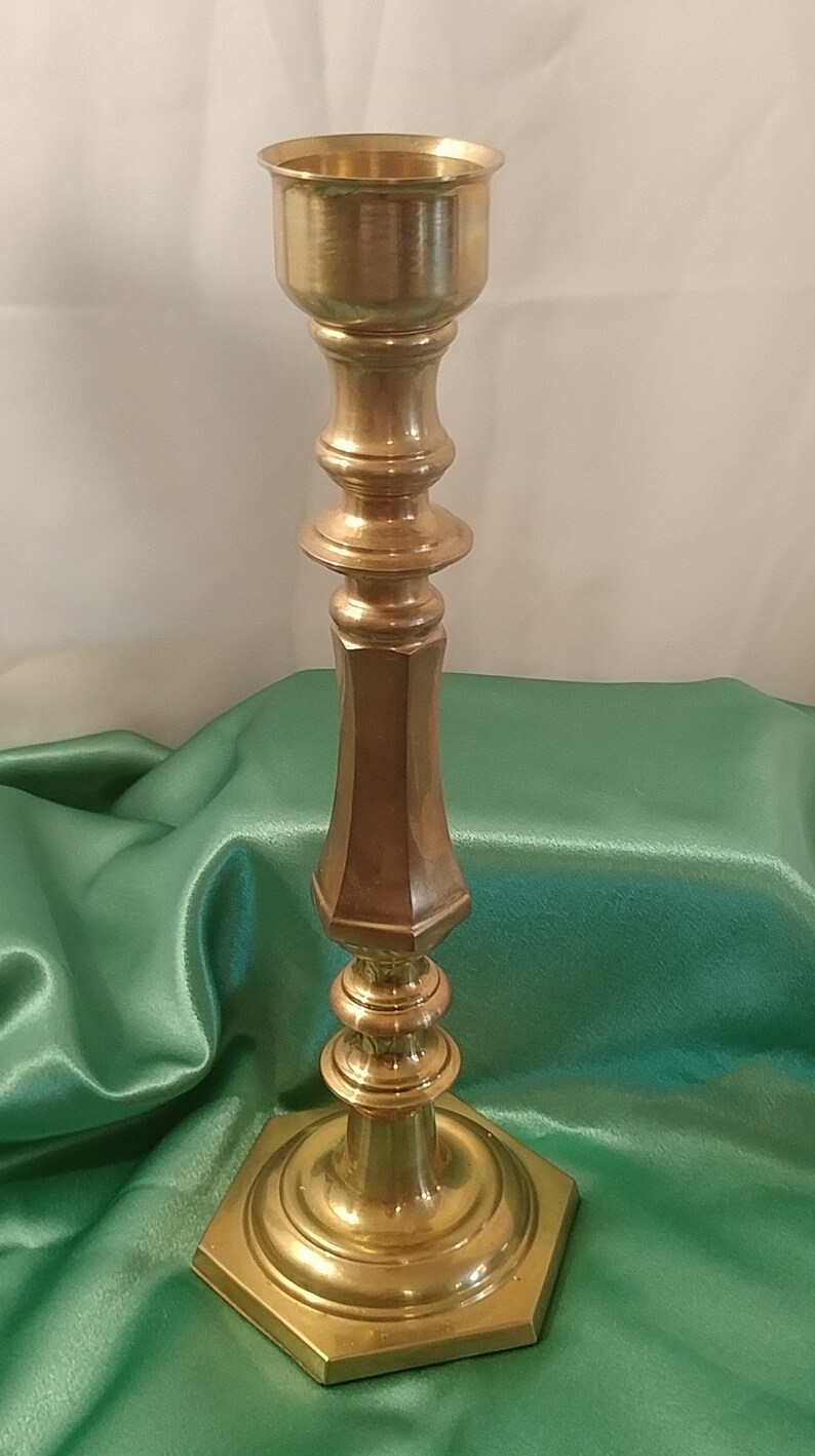 Solid Brass Tall Candlestick Set Set of 2 Matched Brass Etsy