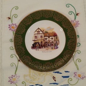 Royal Falcon Ware Old Coach House York Gift Plate; Vintage Royal Falcon Ware, Scenes of Coaching Houses From the Artist Gainsborough, Plate