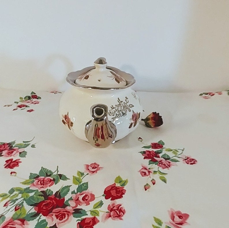 Silver Wedding Anniversary Teapot Vintage Teapot Full Size; Vintage Price Kensington Price Kensington Silver Wedding Anniversary Teapot