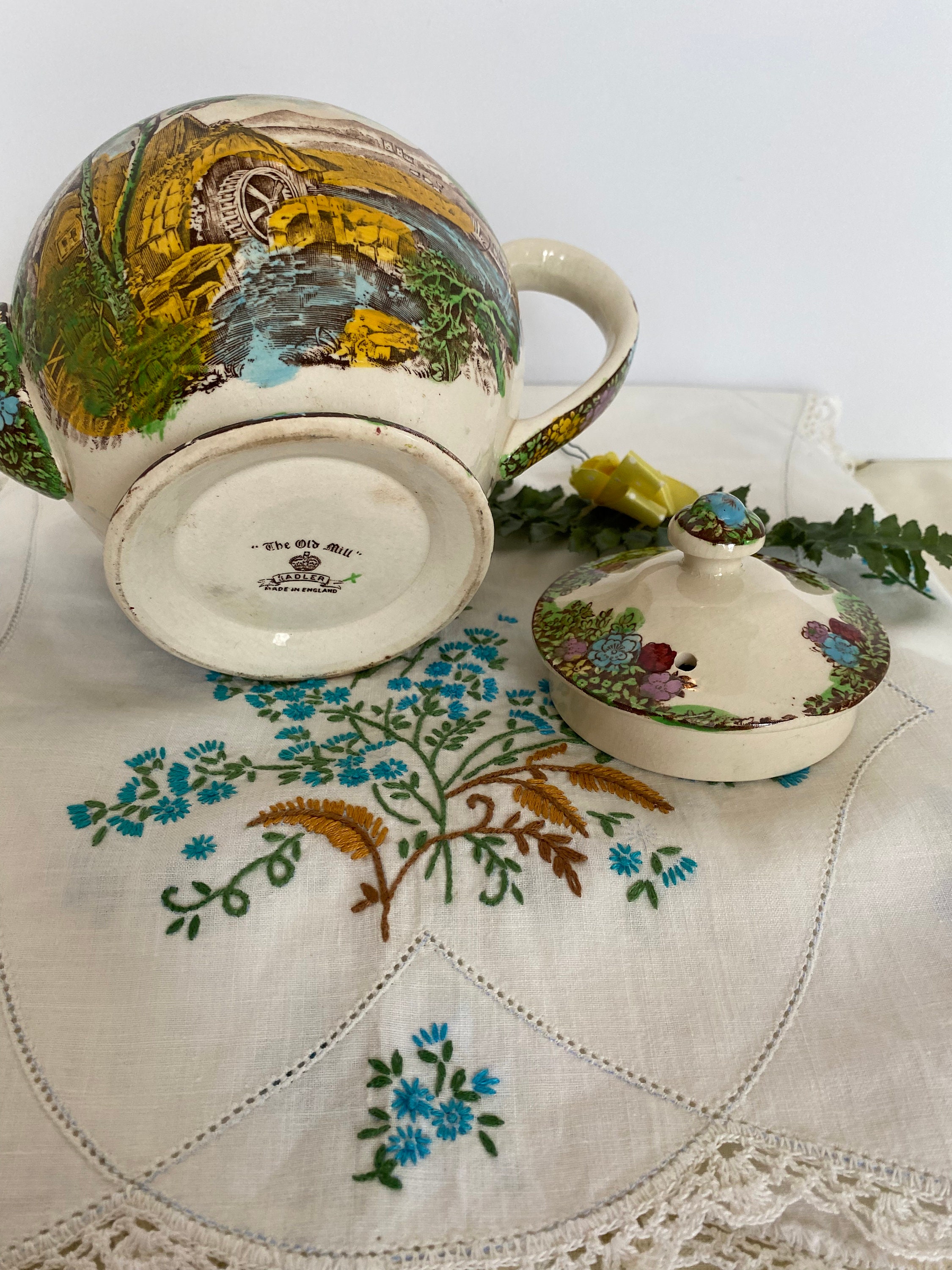 Sadler the Old Mill Teapot Full Size Vintage English Teapot Etsy