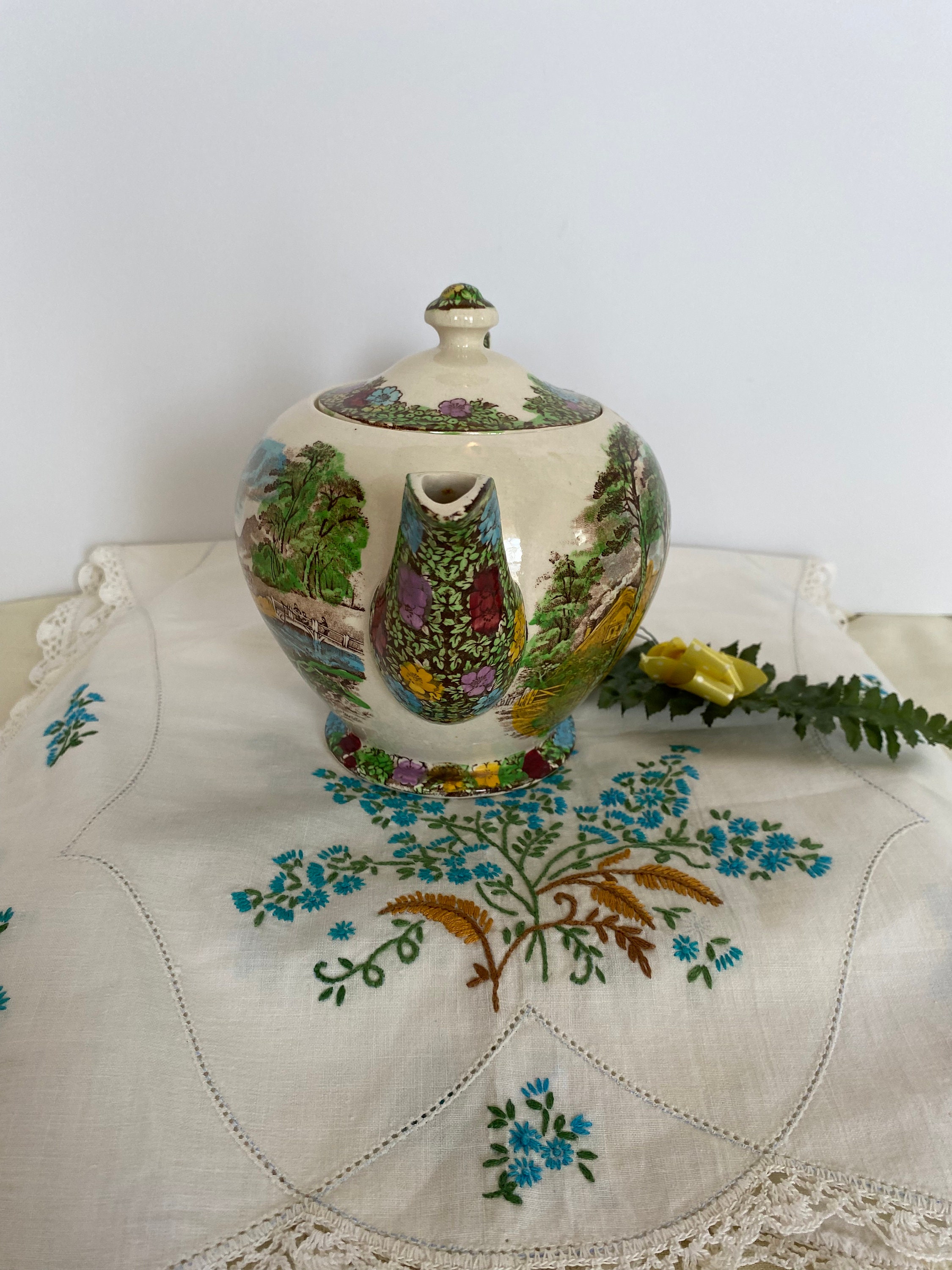 Sadler the Old Mill Teapot Full Size Vintage English Teapot Etsy