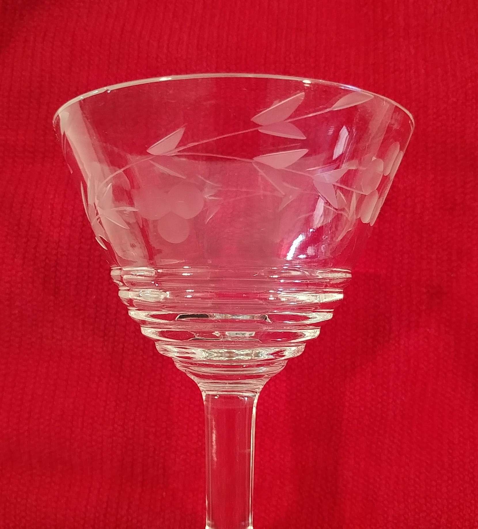 Mid Century Libby Rock Sharpe Halifax Pattern Stemware Set | Etsy