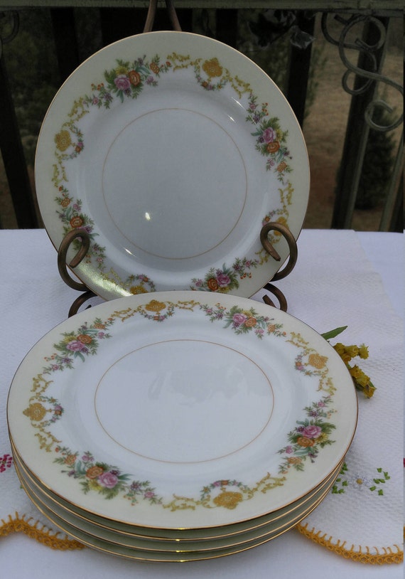 Noritake Imperial China Gold and Floral Side Plate, Dessert Plate
