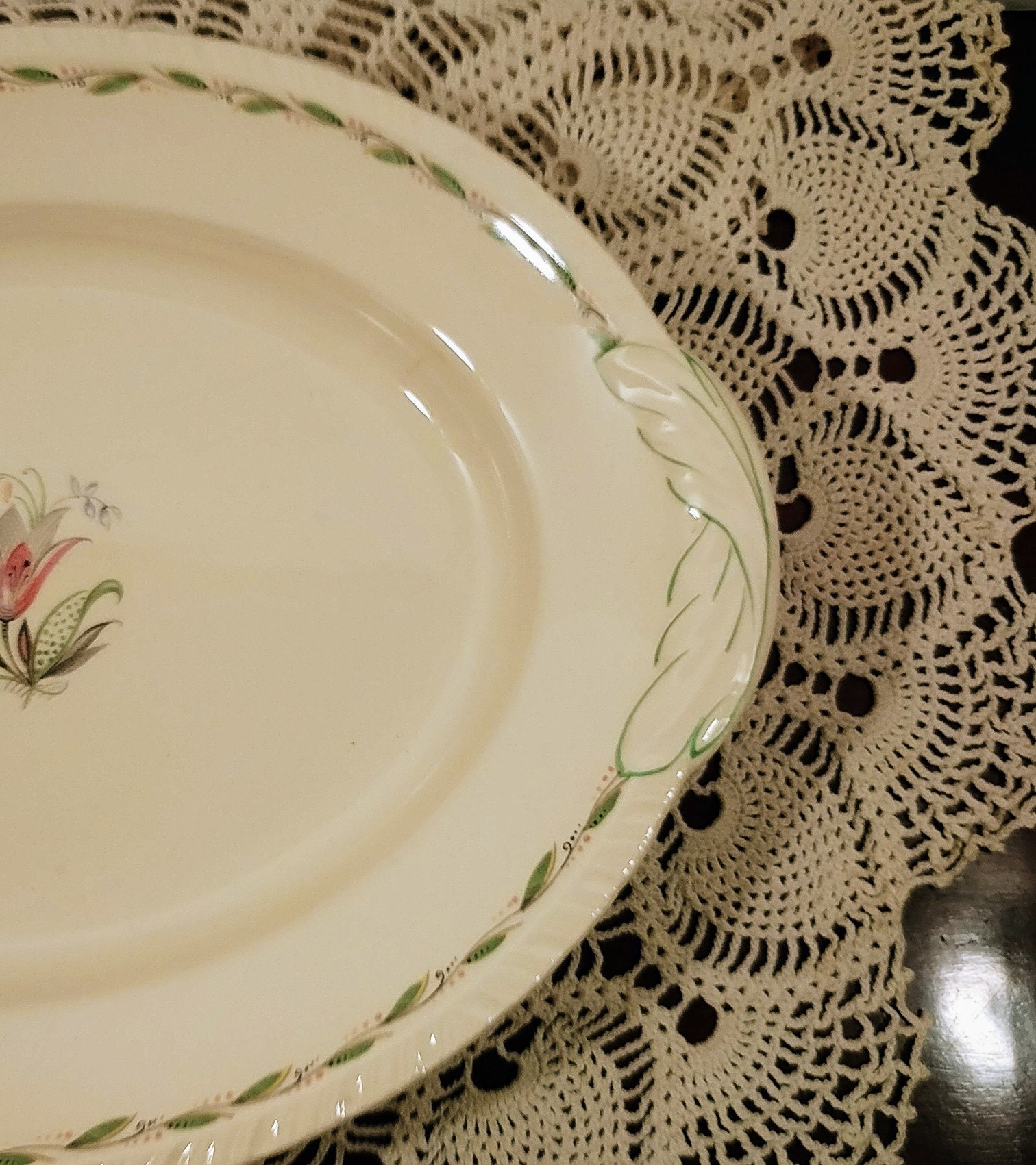 New Hall Pottery Romney Pattern Huge Serving Platter; Vintage New Hall ...