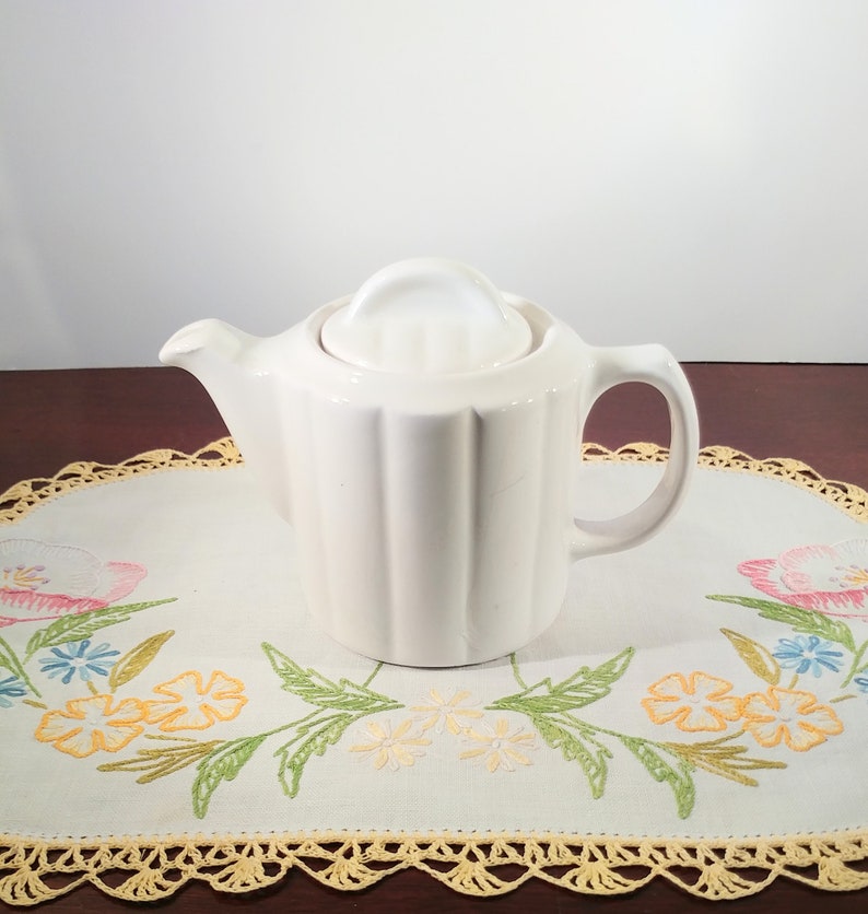 Hall China Company Personal Size Teapot White Glazed Vintage Etsy