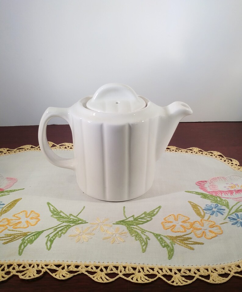 Hall China Company Personal Size Teapot White Glazed Vintage Etsy