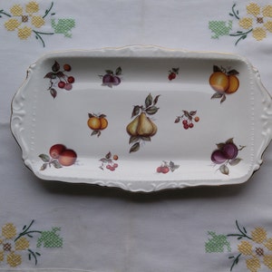 Sheltonian Bone China Servierplatte, Obst-Motiv; Jahrgang Sheltonian England Bone China, Servierplatte, Servierplatte, Sandwich-Platte, die Anzeige