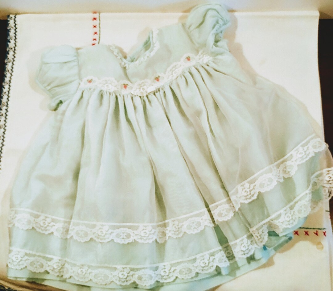 Vintage Nannette Baby Party Dress Blue With Sheer White - Etsy