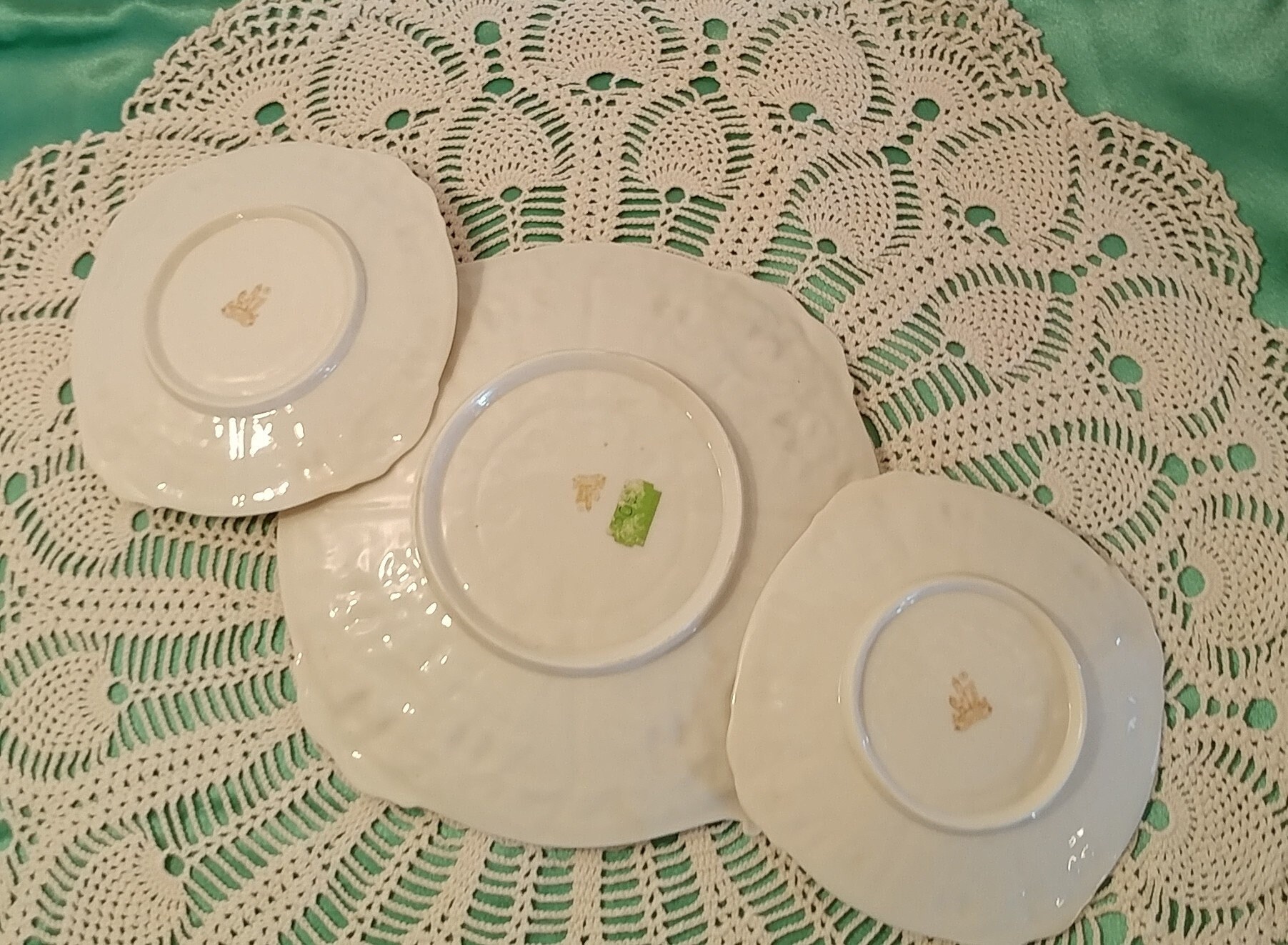 Stunning Belleek China Dessert Set in Irish Mask and Grapes Etsy