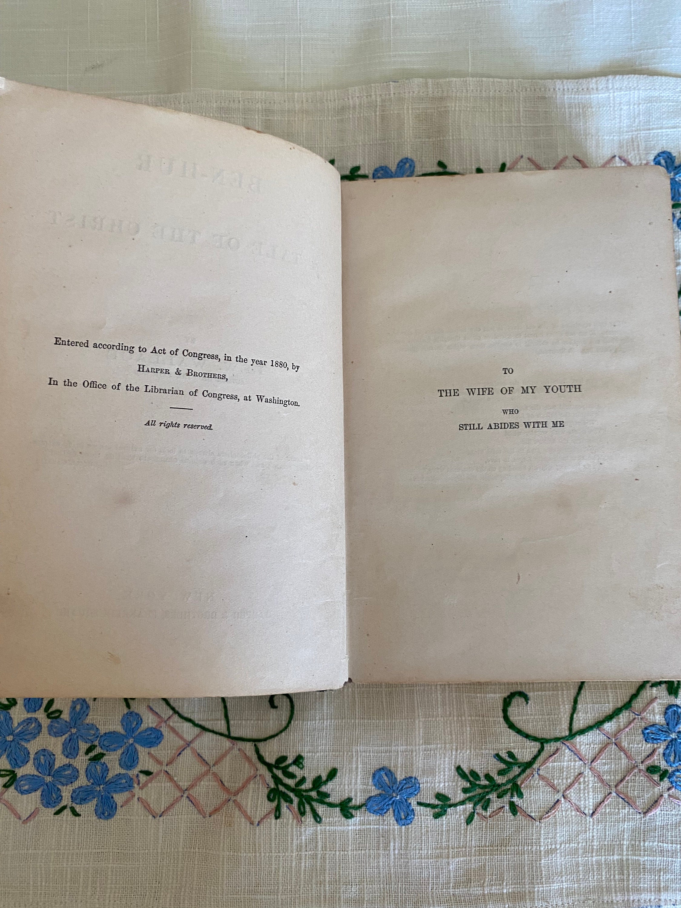 ベン・ハー、キリストの物語、ルー・ウォーレス著、初版小説、1880 年