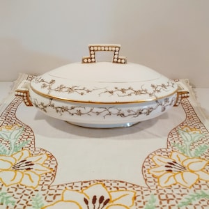 Antique 1872 Serving Tureen With Cover, Brown Westhead, Moore & Company, Hanley, Staffordshire, England; Antique Tureen, Serving Bowl