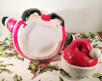 Théière Père Noël SANTA – Céramique Multicolore, Neuve, Jamais Servie, Décor Noël