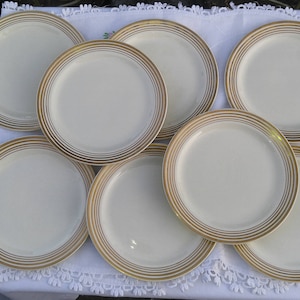 Taylor Smith Taylor 22K Gold Trim Bread Plate, Salad Plate, Dessert Plate, Side Plate 6 1/2&quot; - Set of 8