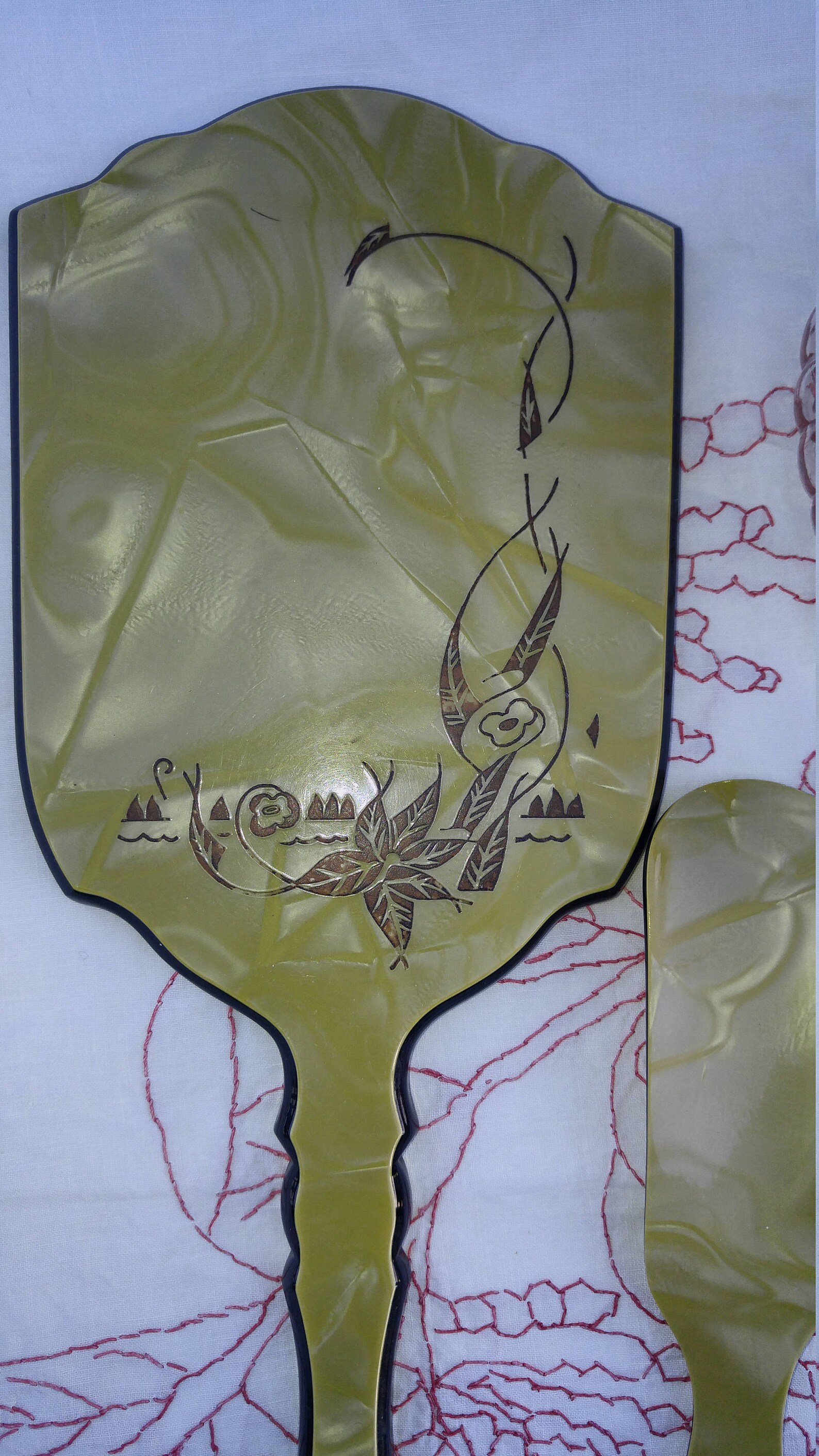 Pyralin Design Vintage Art Deco Pyralin Celluloid Lady's Vanity Set, 6 Pieces, Mirror ...