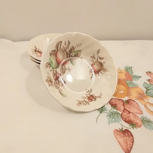 Johnson Bros. England Harvest Time Pattern Berry Dessert Bowls - Set of 4; Vintage Johnson Brothers, Harvest Time Pattern, Dessert Bowl Set